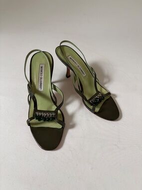 Manolo Blahnik Beaded High Heel Sandal 2000s